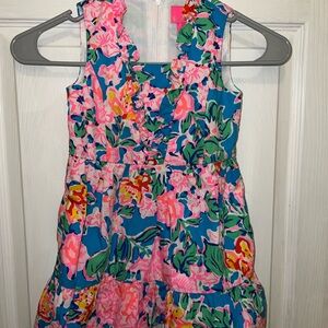 Lilly Pulitzer Kids Floral Dress - Pink and Blue